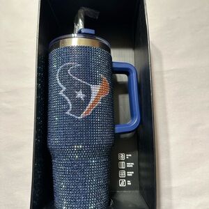 Blue Rhinestone Tumbler with Handle